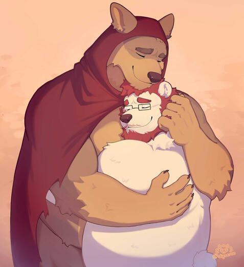 Two furry characters Commission Shaded Half Body