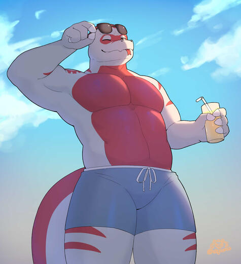 One furry character Commission Shaded Half Body